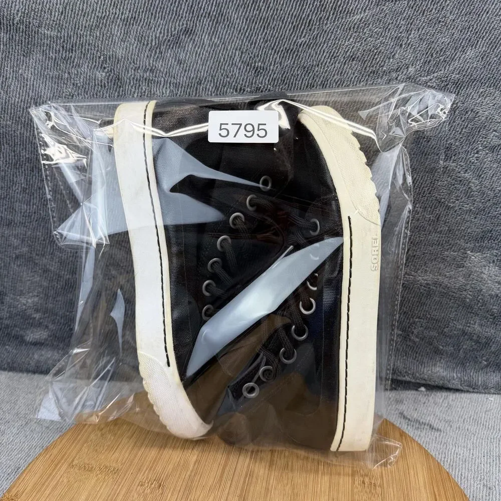 Sorel Canvas High Top Shoes Womens Size 9 Black Casual Sneakers NL2865-010